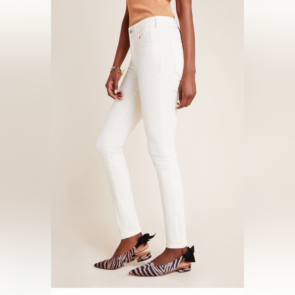 Anthropologie Pilot high rise legging denim Sz 31 tall - cream/off white